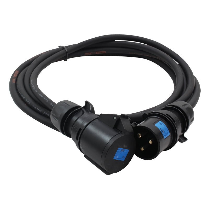 16 Amp Black 3 Pin 230V IP44 1.5mm² H07RN-F Extension Cable