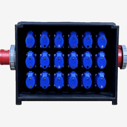 63A Three Phase To 18 X 16A RCBO + 63A Three Phase Passthrough