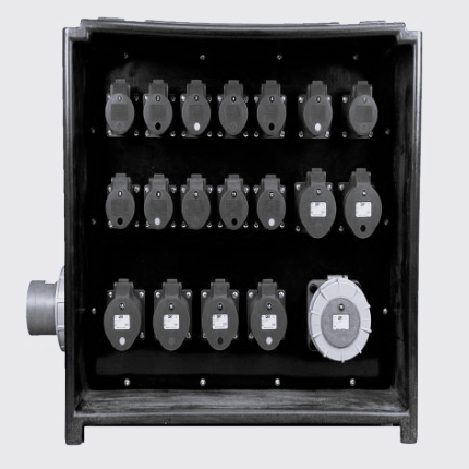 125A Three Phase To 1 X 63A Three Phase + 6 X 32A + 12 X 16A RCBO Midnight Black