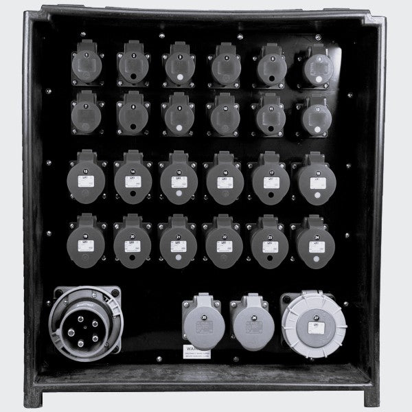 125A Three Phase To 1 X 63A Three Phase + 2 X 32A Three Phase + 12 X 32A + 12 X 16A RCBO Midnight Black