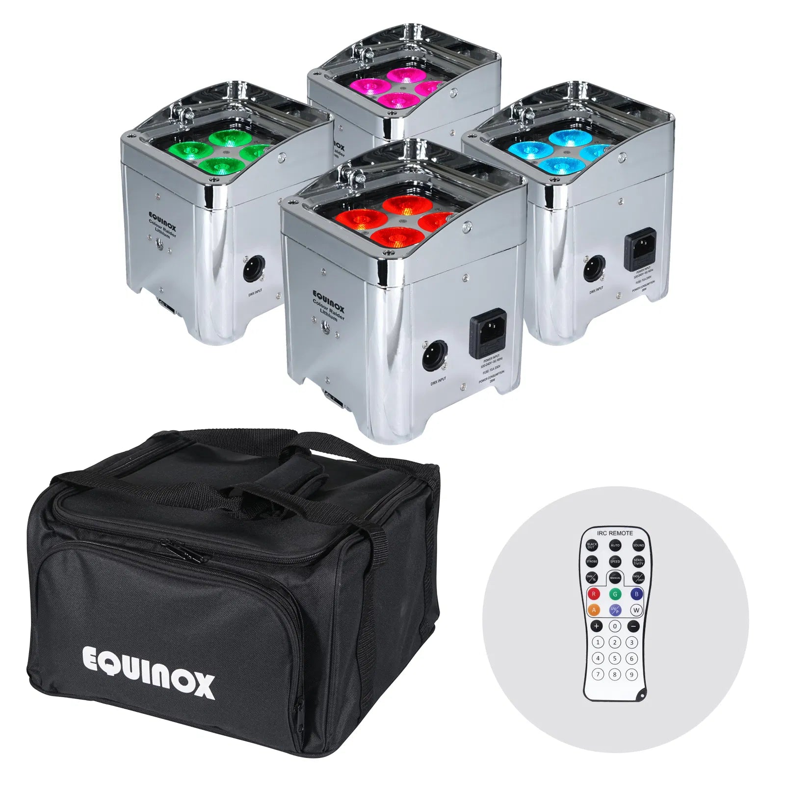 Colour Raider Lithium Battery Uplighter Pack Chrome